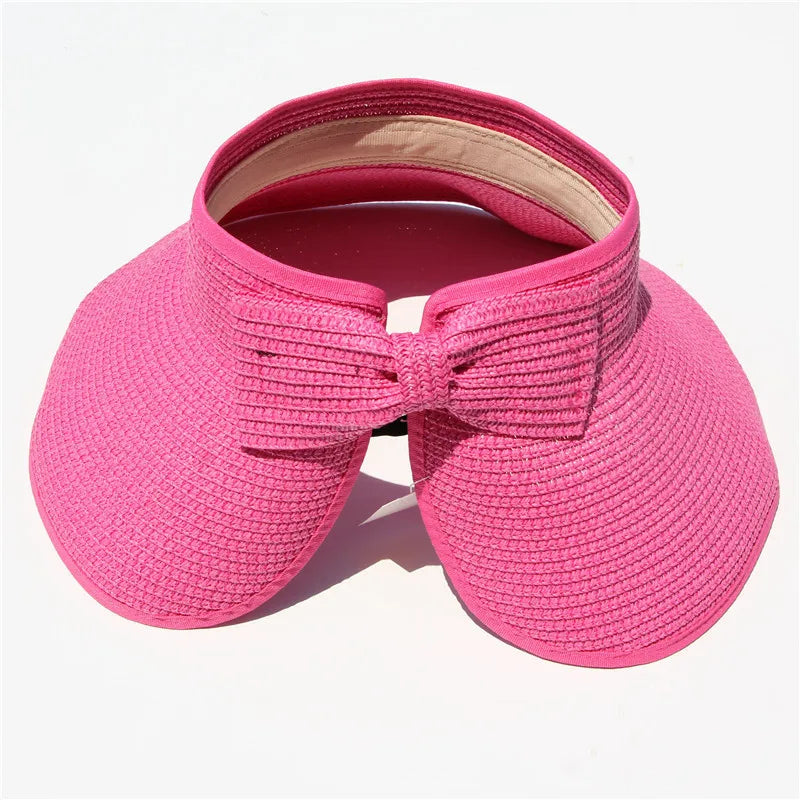 Summer Hats For Women Empty Top Large Brim Sun Hat Sunscreen Breathable Foldable Travel Beach Sunhat Visor Cap Wholesale New