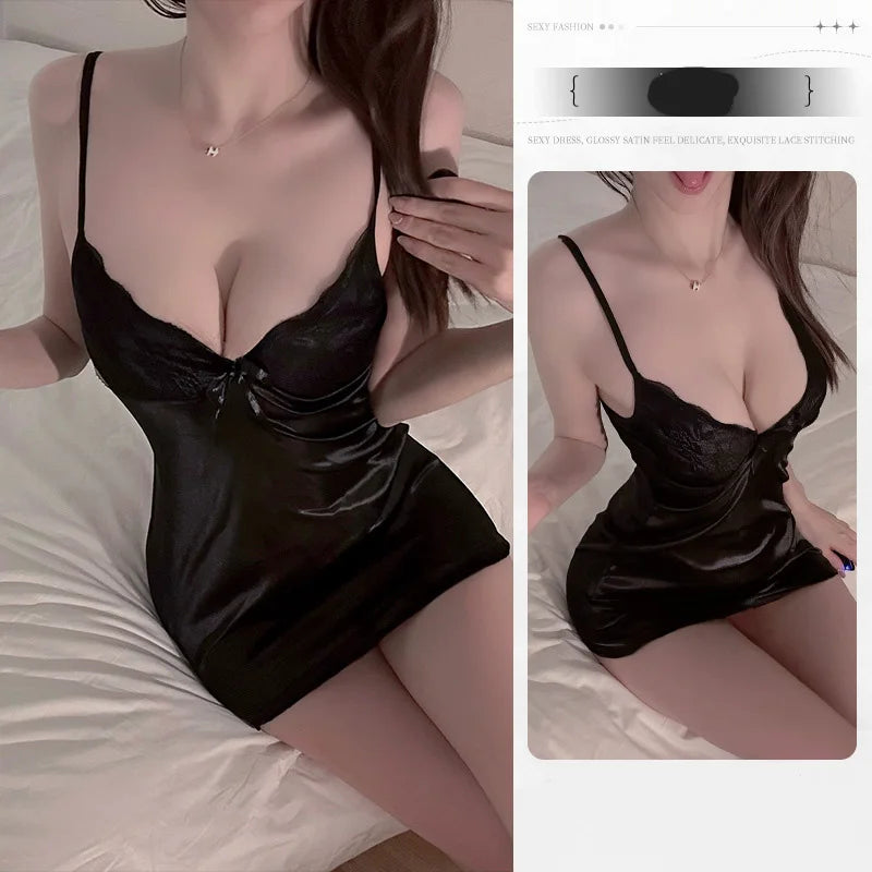 Lingerie Pure Desire Wind Sleeping Skirt Thin Lace Hip Wrapped Pajama Non Detachable Set fancy clothes uncensored Maid costumes