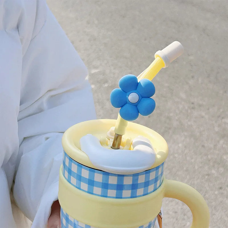 1200ml Vacuum Insulated Thermos 316 Ceramic Inner Insulated Cup Portable Thermal Mug Large Capacity Tumbler Coffee Mug Clod Hot