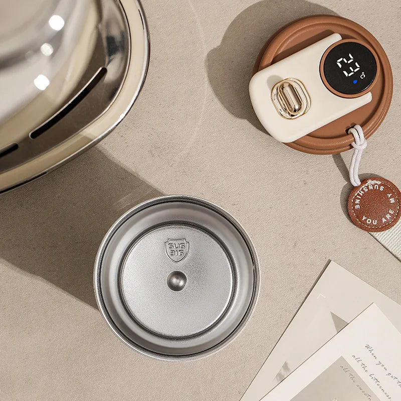 450ml Smart Thermos Bottle  Digital LED Display Temperature Coffee Cup Stainless Steel Vacuum Cup Business Portable Thermal Mug