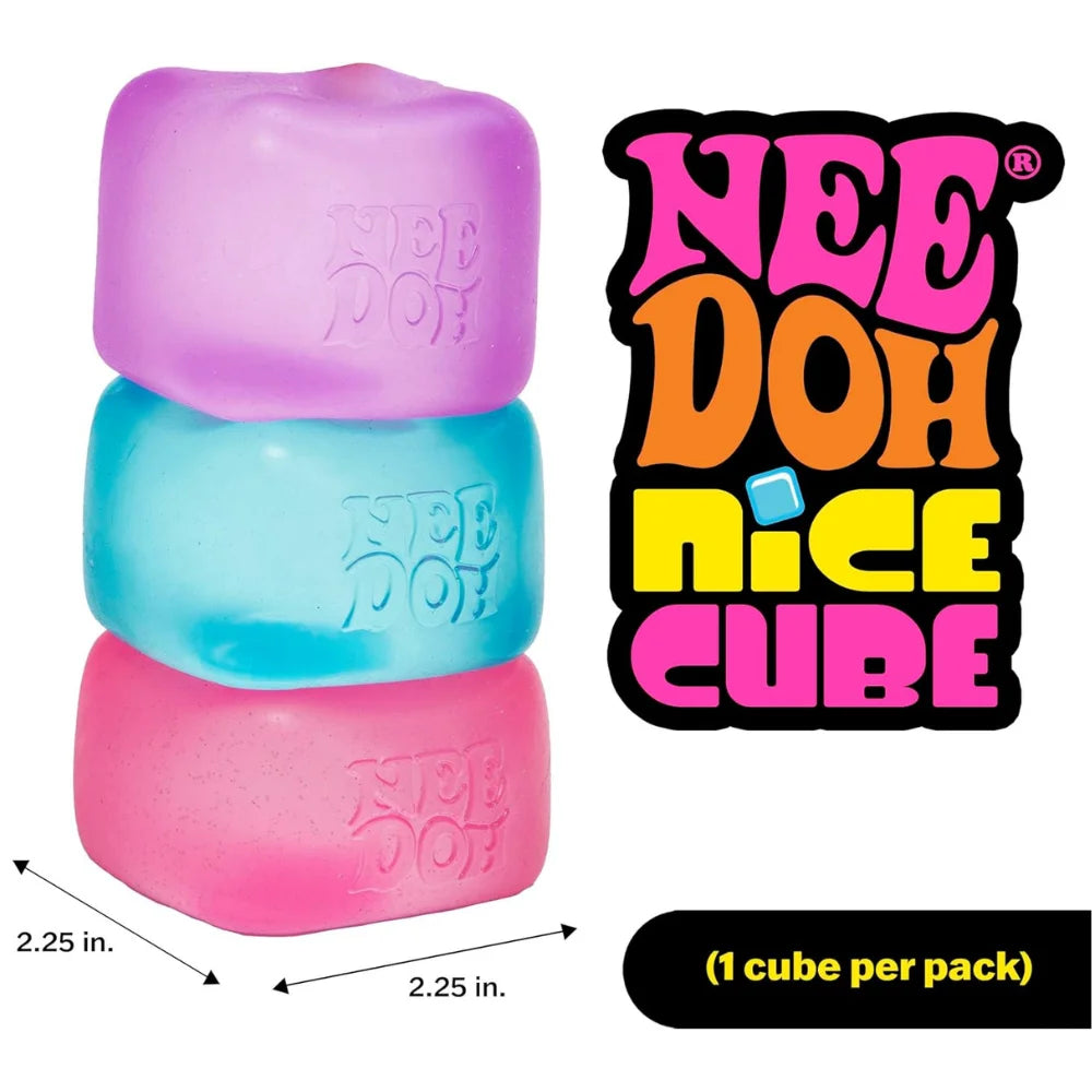 Needoh Nice Cube Sensory Stress Reliever Multiple Styles Fidget Tool for Anxiety & Focus Desk Sensory Cube for Adults Kids
