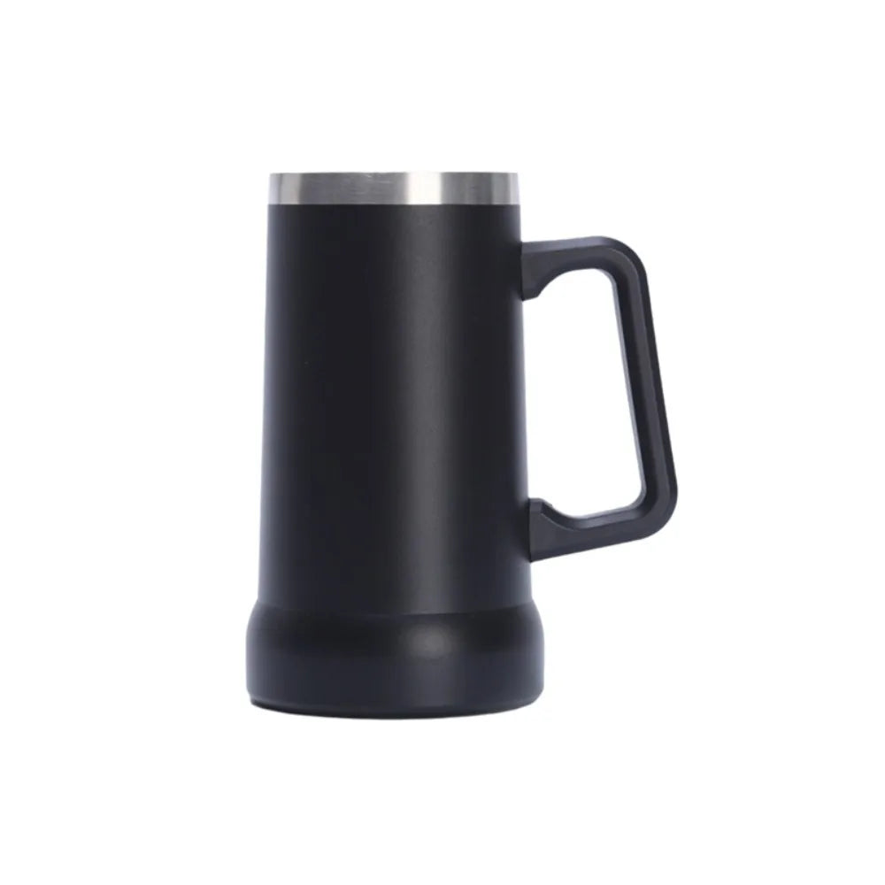 Household 24 OZ Thermal Drink Mug Big Capacity Stainless Steel Coffee Tumbler with Handle Vacuum Thermos Cup Summer