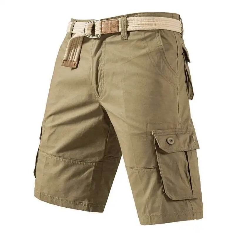 Summer  Cool Cargo Knee Men Sports Casual Bermuda Plus Size Cotton Half Golf Straight Running Gym Shorts Pants