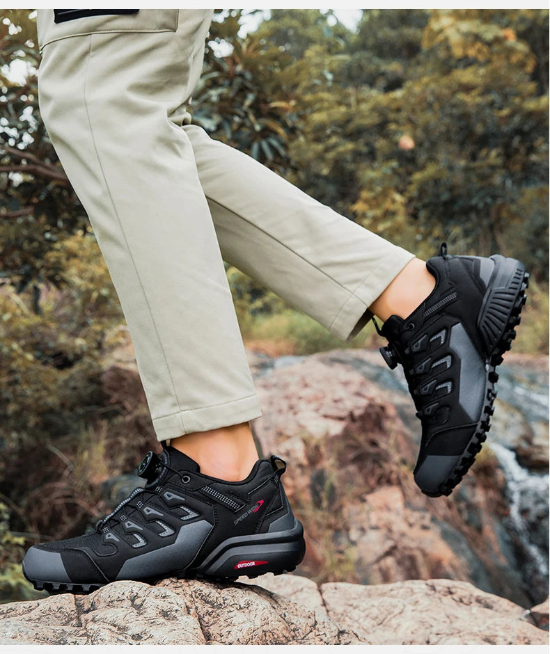 Men's Hiking Shoes Suede Leather Outdoor Shoes Wear-resistant Men Trekking Walking Hunting Tactical Sneakers