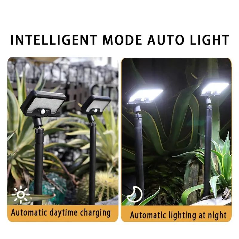 Solar Pathway Lights 92 LEDs Motion Sensor Garden Light Type-C Rechargeable Adjustable Angle for Walkway Driveway Sidewalk Patio