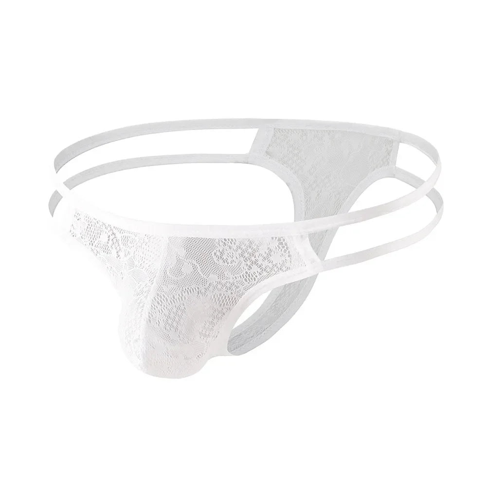 Lingerie For Men Sexy Briefs Ultra-thin Transparent Underwear Mesh Thongs Breathable Trunks Sissy U Convex Pouch Underpants