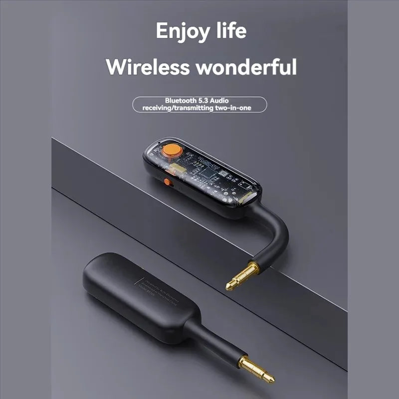 Bluetooth 5.3 Audio Receiver Transmitter AUX With Mic Stereo Music Wireless Adapter  For Home Stereo/Bluetooth Earbuds/PC
