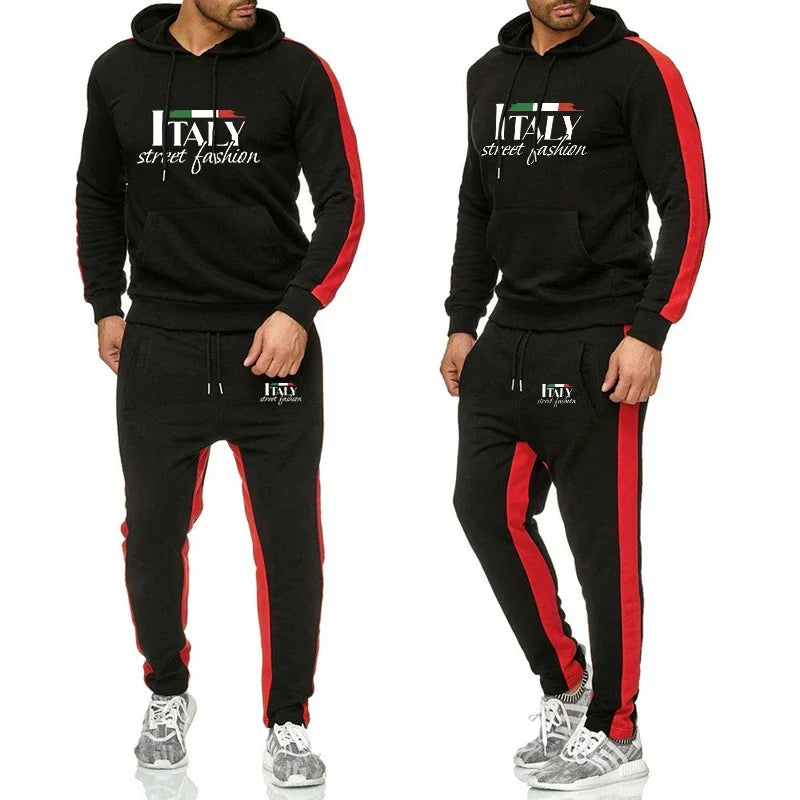Jogging Men Two Piece Hot Sale High Quality Men's Tracksuit Outdoors Sports Set Men Hoodie Fashion Comfortable Casual Simplicity