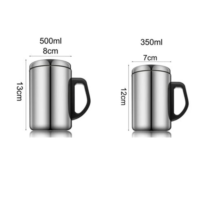 350/500ml Stainless Steel Thermal Cup With Lid Insulated Cup Coffee Milk Tea Cups Office Water Mugs For Travel Camping Water Cup