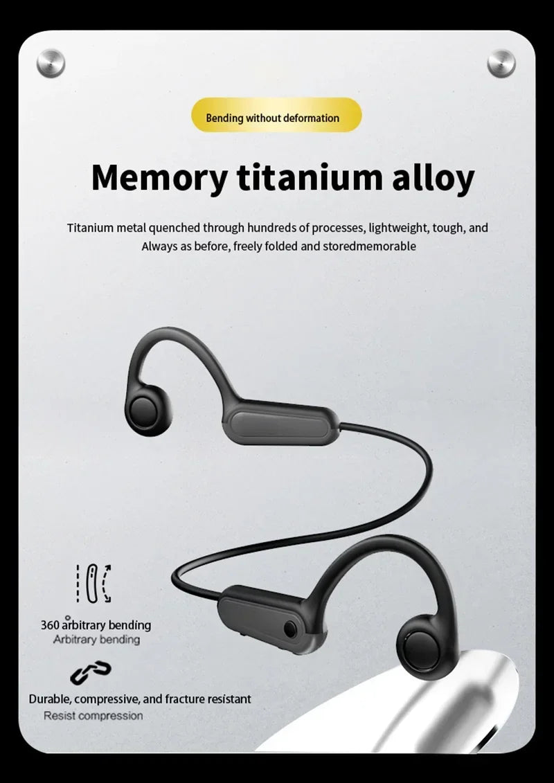 Bluetooth 5.3 Bone Conduction Earphones Sports Wireless Headphones Ear Hook Waterproof Headset For Driving Running New Design