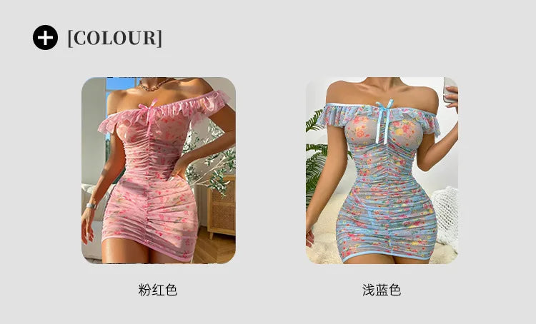 Sexy Lingerie Sexy Women'S Nightdress Ruffled Edge Wrap Hip Nightdress Sexy Lingerie For Women Sexy Lingerie For Women Push Up