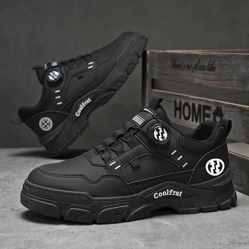 New Men's Shoes Low-top Rotating Buckle Sports Casual Trendy Outdoor Waterproof Work Shoes EVA Sole Rubber Zapatillas Hombre
