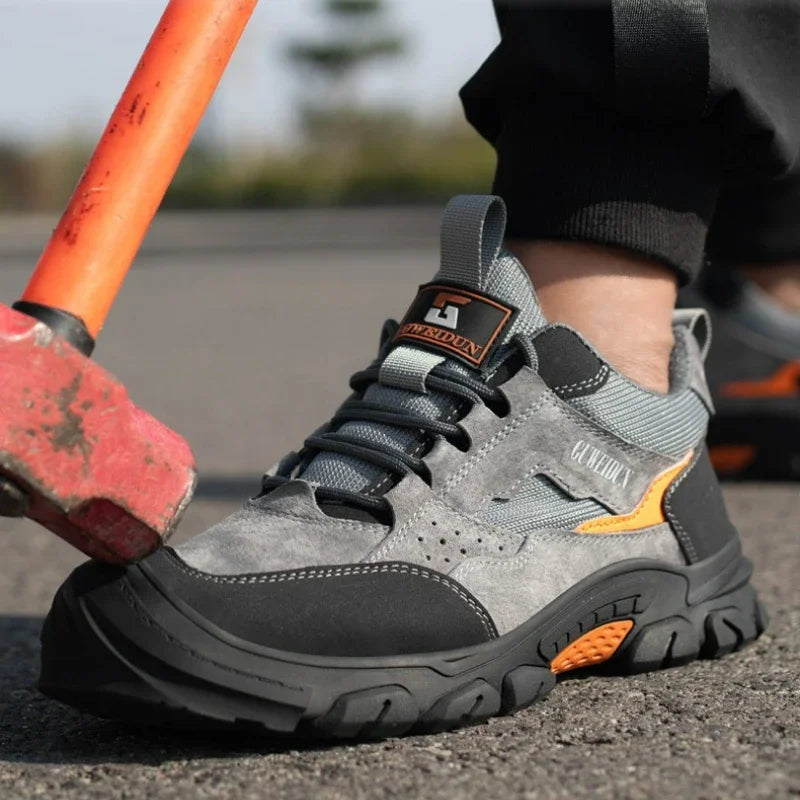 Men's Safety Shoes Fashion Work Steel Toe Shoes Anti-smash Anti-puncture Boots Shoes for Men Indestructible Comfortable Sneakers