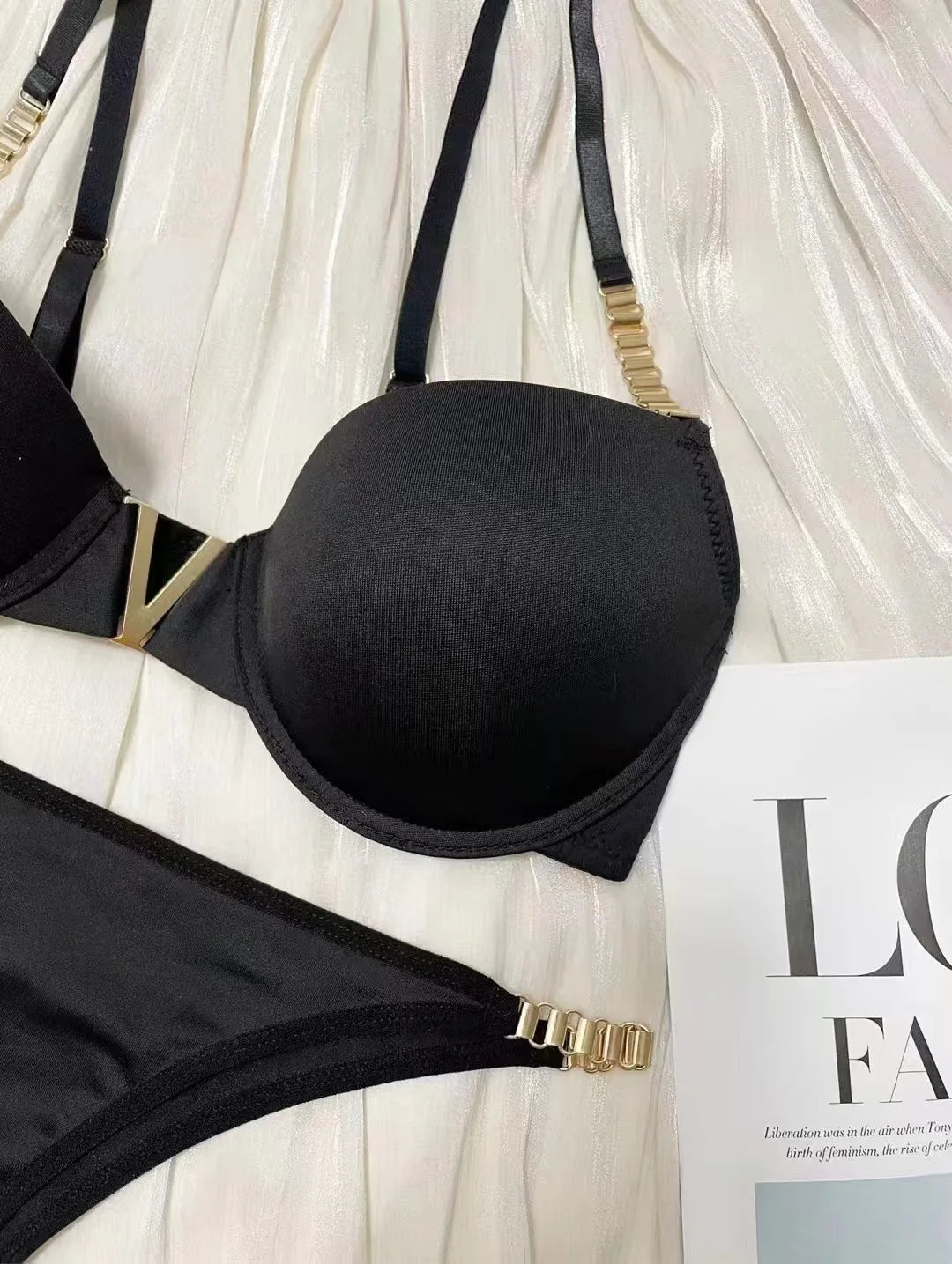 Fashion Sexy Bra Set Girls Women Comfortable Push Up Underwear Set Circular Trim Strap Bras Lingerie Panty Sets