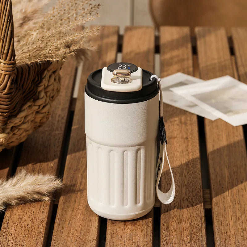 450ml Smart Thermos Bottle  Digital LED Display Temperature Coffee Cup Stainless Steel Vacuum Cup Business Portable Thermal Mug