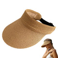 Summer Beach Sun Hat Women Portable Folding Wide Brimmed Straw Hat Fashion Shaped Hollow Top Straw Hat Girls Bucket Hats Travel