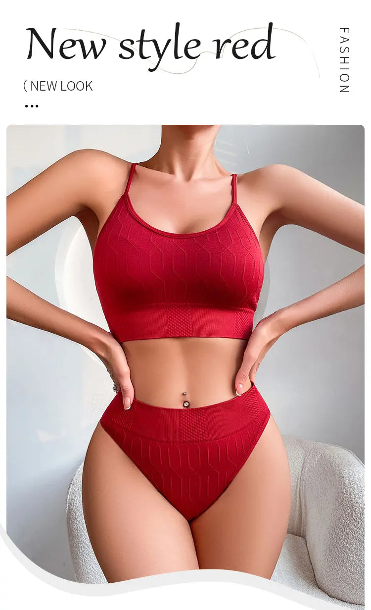Women Panties And Bras Set 2pcs Seamless Sexy Low Rise Underwear Set Push Up Bras Comfortable Hot Sale Sexy Lingerie Set