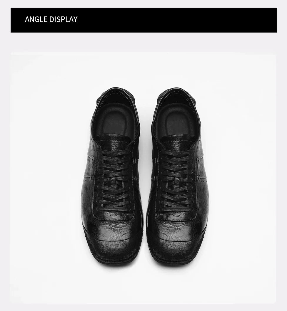New high-end black training shoes men's casual shoes minimalist handmade horsehide suede boxing shoes trendy