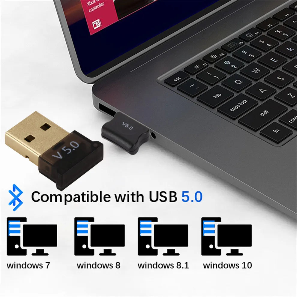 BGGQGG USB Bluetooth 5.0 Adapter Wireless Bluetooth 5.0 Receiver Dongle Transmitter Bluetooth USB Adapter For Computer PC Laptop