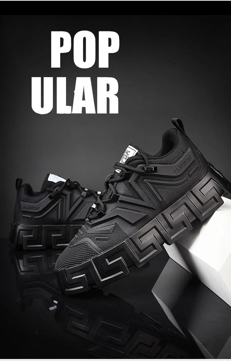 Men's Casual Sports Shoes, Fashionable Thick Soled Skateboarding Shoes, Trendy and Comfortable Men's Shoes Suitable for Outdoor