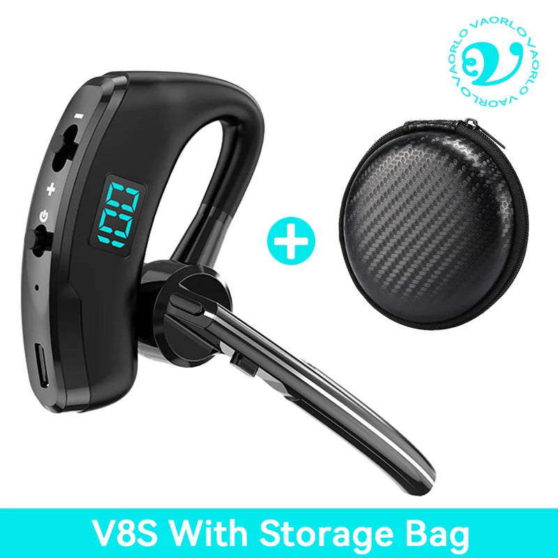Bluetooth 5.3 Business Wireless Earphone Left Right Ear Universal LED Display With MIC Headset Ultra-long Standby For Car Driver