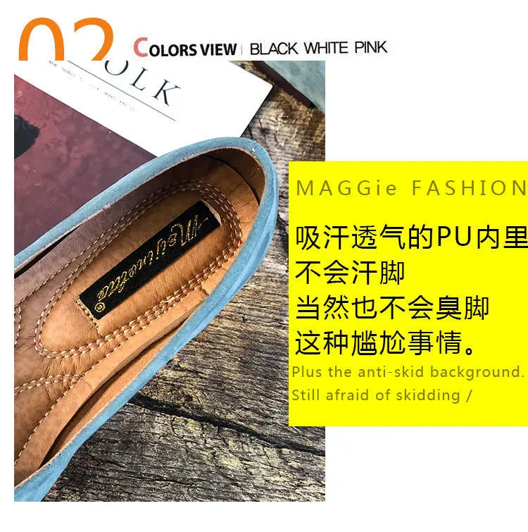 Shoes Women's Flat 2022 Autumn Fashion Square Toe  All-match Scoop Shoes Large Size Women's Shoes 41-43 Loafers  Zapatos Mujer