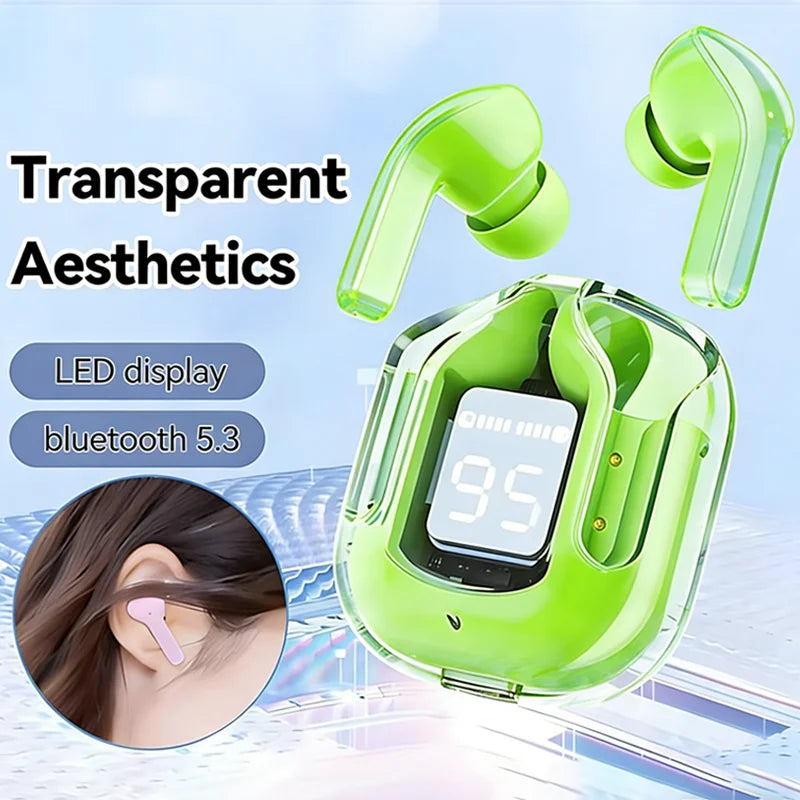 Wireless Bluetooth Earphones 5.3 LED Digital Display Portable Type-C Charging Dual Ear Stereo Surround Noise Free Microphone