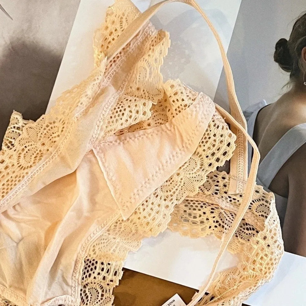 Lingerie Hollow Underwear Women Low Waist Breathable Lady Panties Seamless Briefs Lace Thong Girl Lady