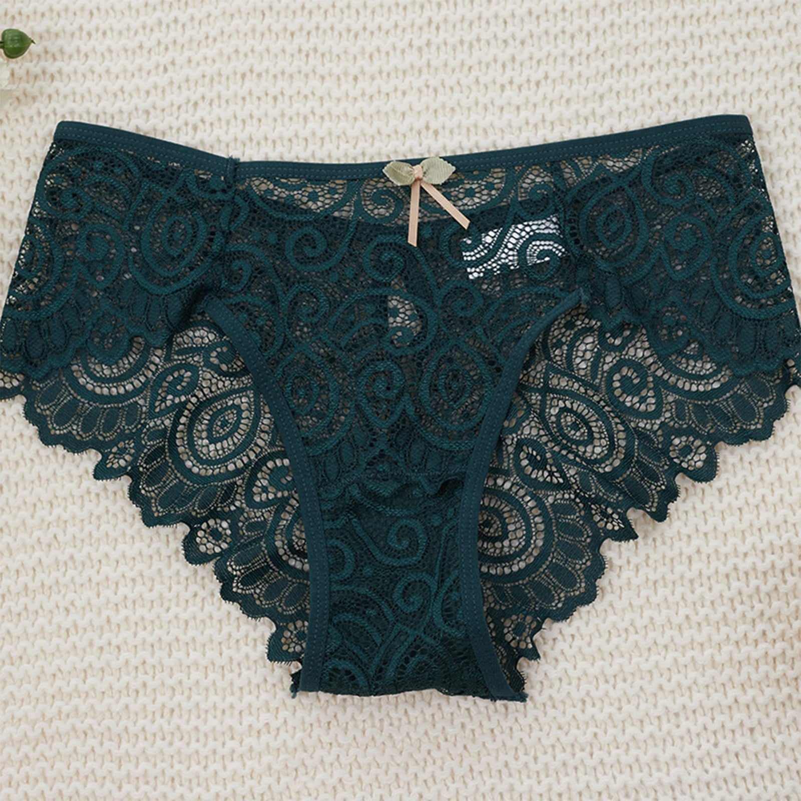 Lingerie Sexy Underwear Lace Panties Female Water Drop Sexy Mid-waist Underwear Exquisite Crotchless Shorts Solid Lingerie