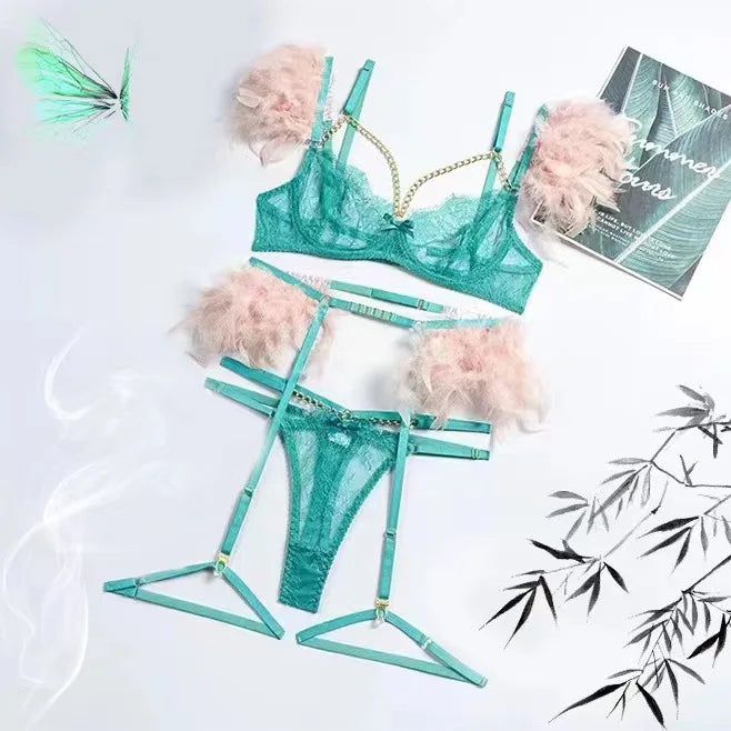 Langerie Bilizna Sexy Lingerie Outfit Vulgar Female Underwear Set for Women Clothes Sex Bіdzna Z Video Access Women's Langgery