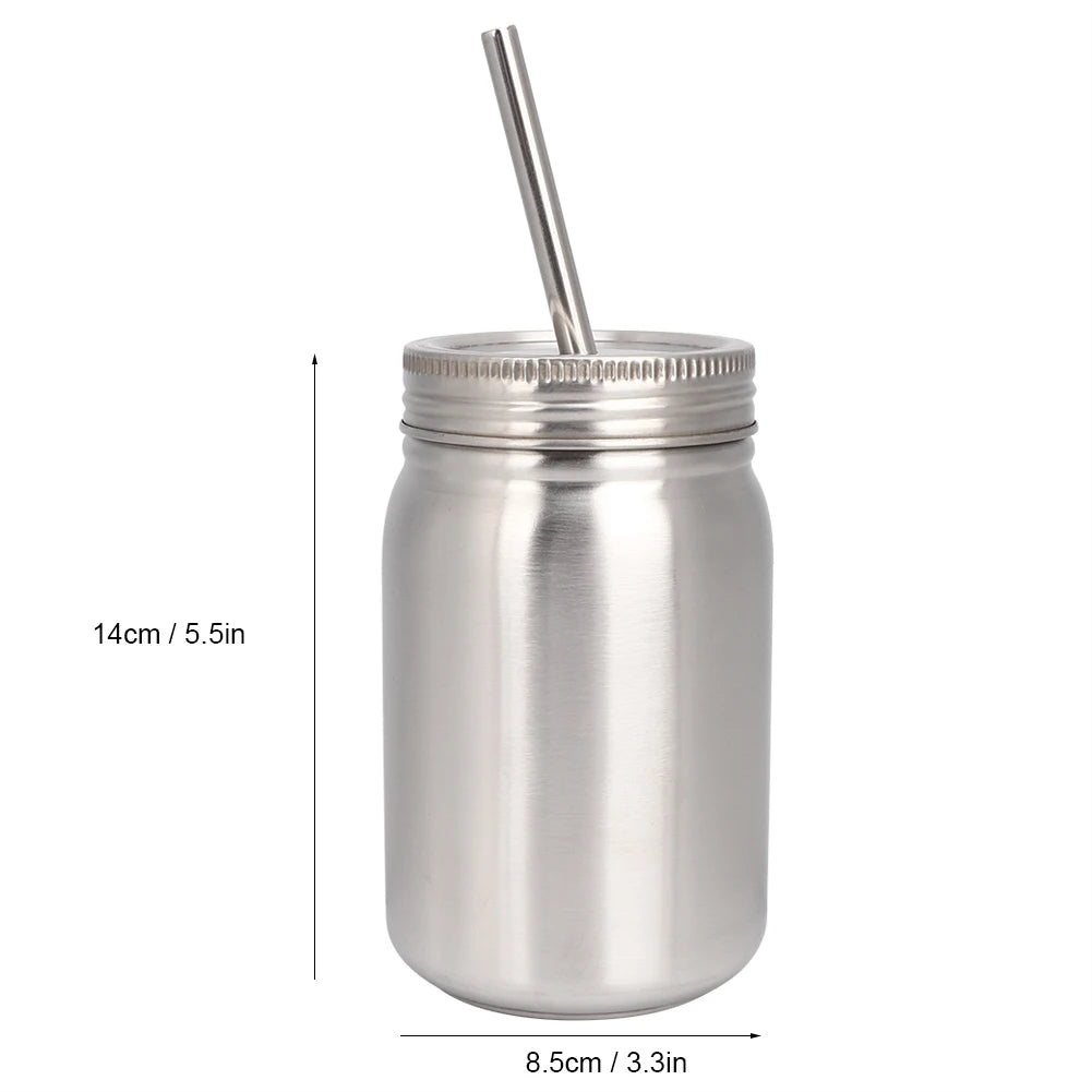 700ml Stainless Steel Cup Outdoor Water Bottle Thermal Mug with Lid Straw Stainless Steel Cup Household Thermal Mug Water Bottle