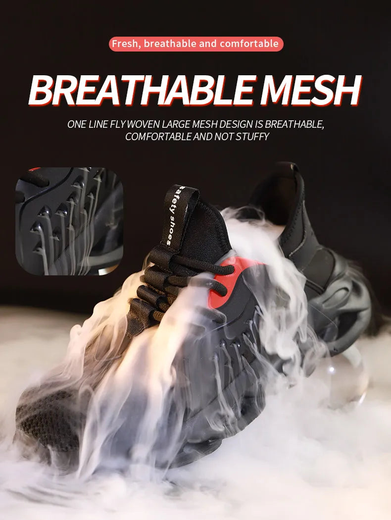 Work Safety Shoes Men Lightweight Indestructible Work Sneakers Security Steel Toe Shoes Safety Protective Boots Roofing Shoes