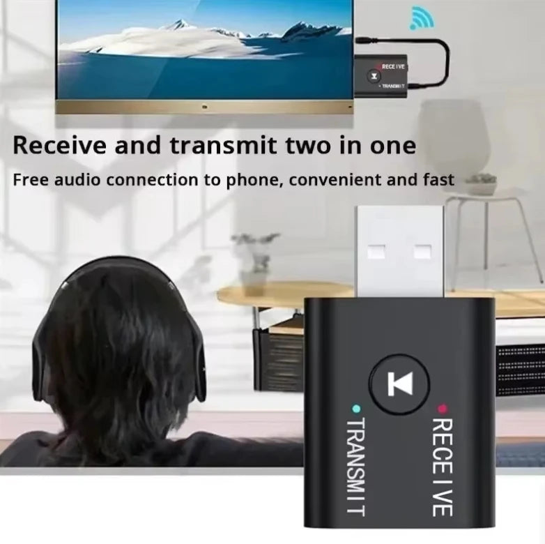 Bluetooth 5.0 Audio Receiver Transmitter 2 IN 1 RCA 3.5mm 3.5 Jack AUX Stereo Music USB Wireless Adapter for TV Car PC Speaker