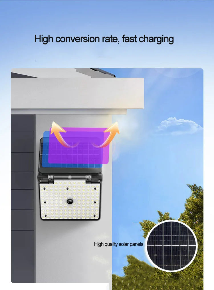 Solar Lights Outdoor 137 LED 3 Modes Motion Sensor Flood Lights with Remote IP65 Waterproof Security Solar Lights for Outside