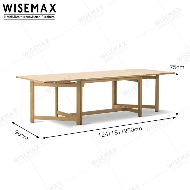 FURNITURE Modern Multi-functional Foldable Oak Wood Table Rectangle Wooden Folding Dining Table for Home Apartment