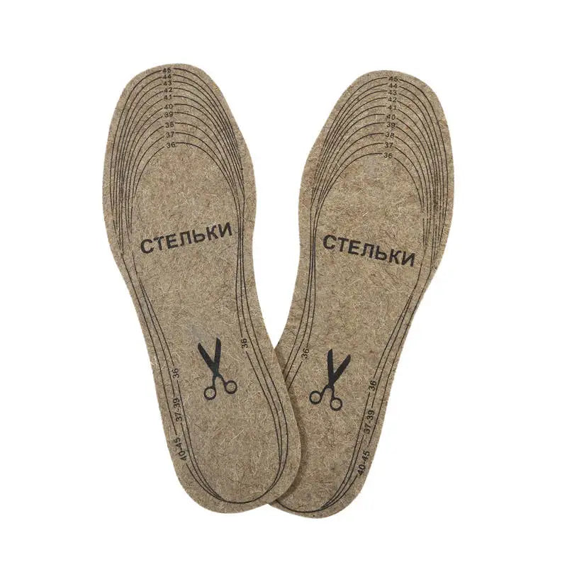 Wool Felt Insoles For Shoes Men Women Warm Shock-absorbing Insoles Shoes Pad Inlegzolen Heren Plantillas Adhesivas Para Zapatos