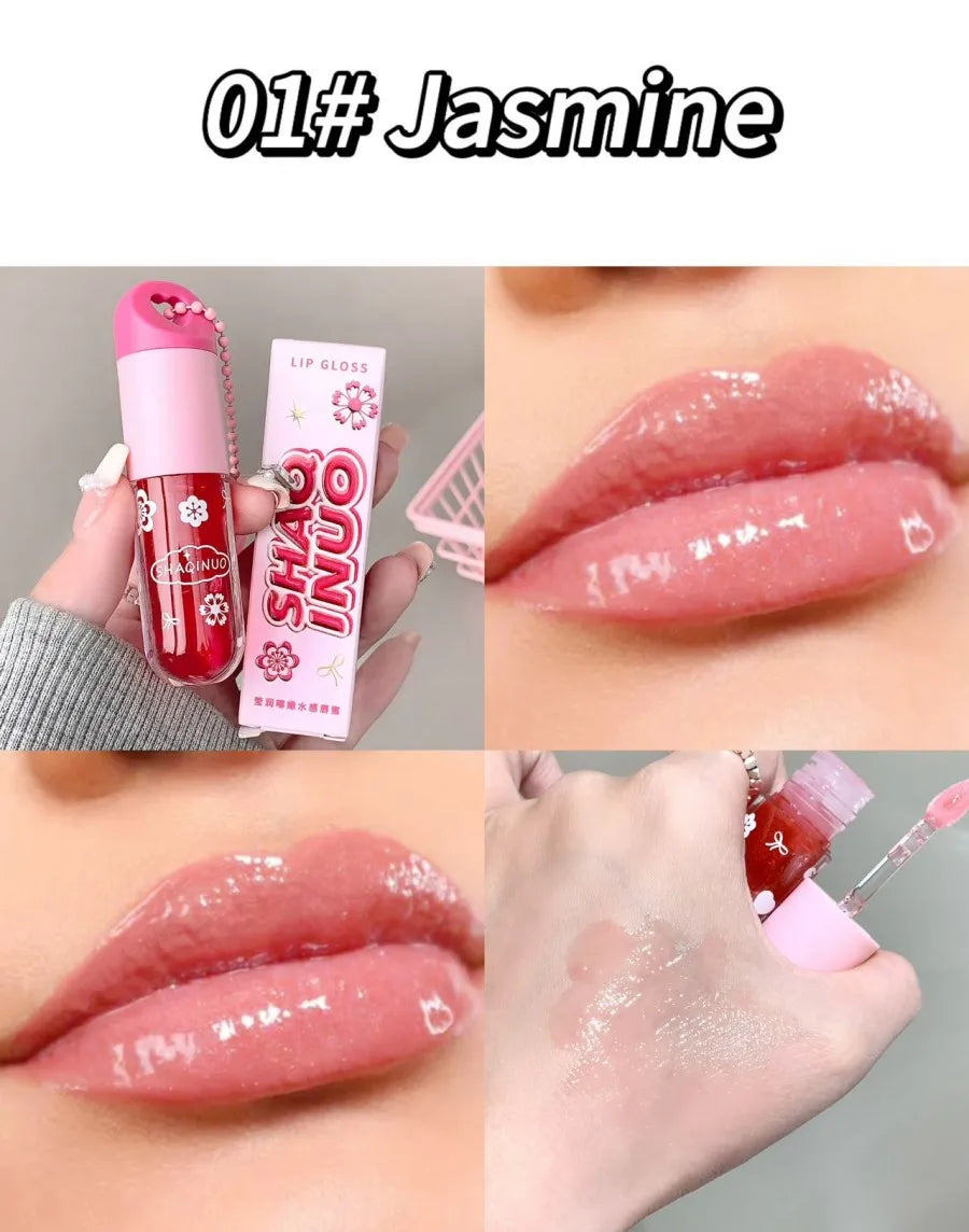SHAQINUO Lustrous, tender and watery lip gloss, water-rich glass lips, mirror-like light makeup
