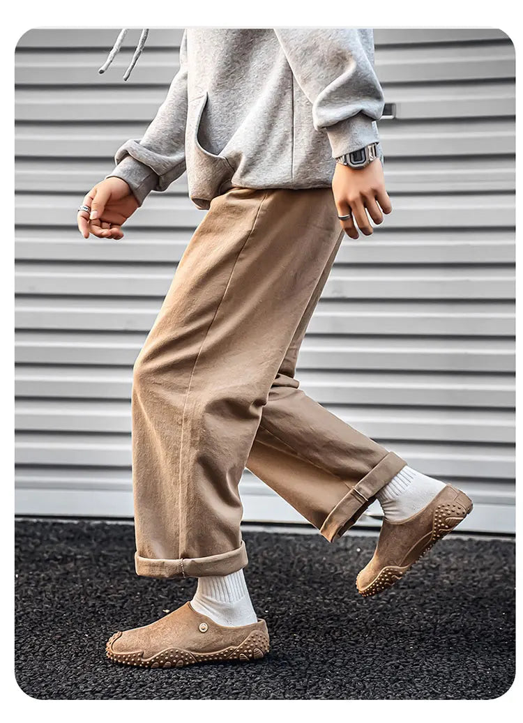 Fashion Slippers for Men Closed-toe Suede Slip Ons Shoes 2026 New Design Mens Casual Flats Loafers Comfortable Walking Shoes