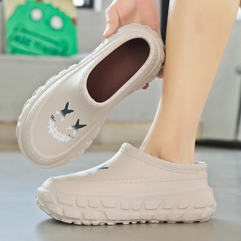 Men's and Women's Couple's Shoes, Thick-Soled, Non-Slip, Oil-Resistant, Wear-Resistant, Work Chef Safety Shoes, Lazy Casual Shoes, Sandals