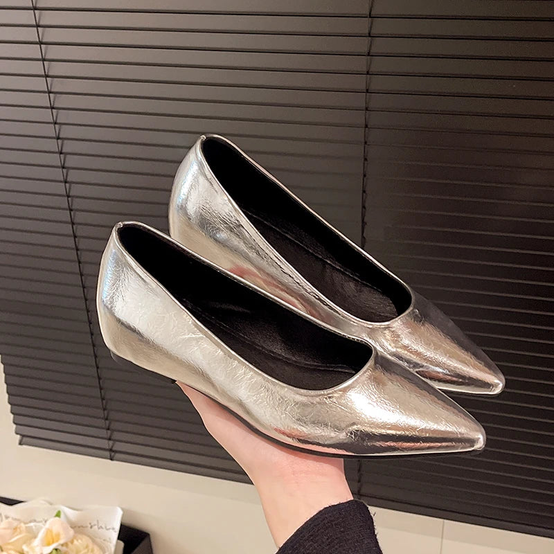 Fashionable low-heeled high-heel women's shoes, high heels, spring/summer new style, pointed-toe office commuting single shoes