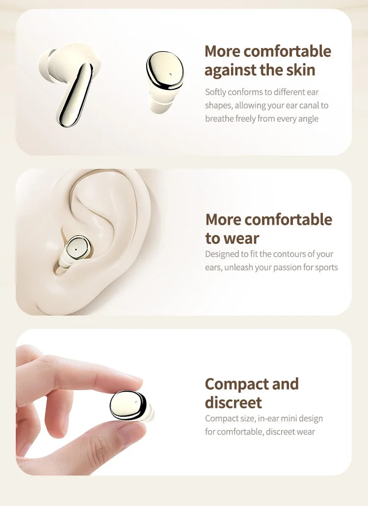 Wireless Bluetooth Earbuds Dual 2-in-1 In-ear for Sleep Running Sports Long Battery Life Couple Set