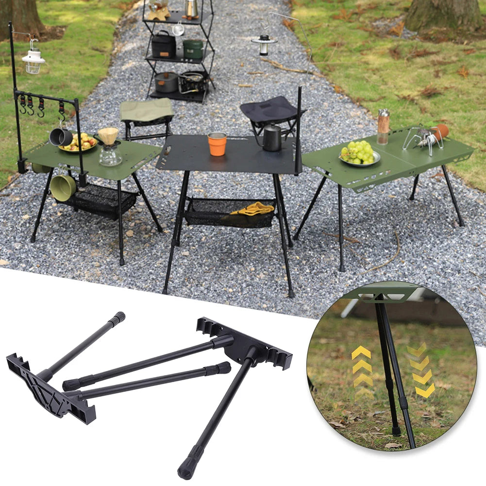 Folding Camping Table Legs Metal Foldable Table Legs Adjustable Height Furniture Legs DIY Camping Equipment Outdoor Travel