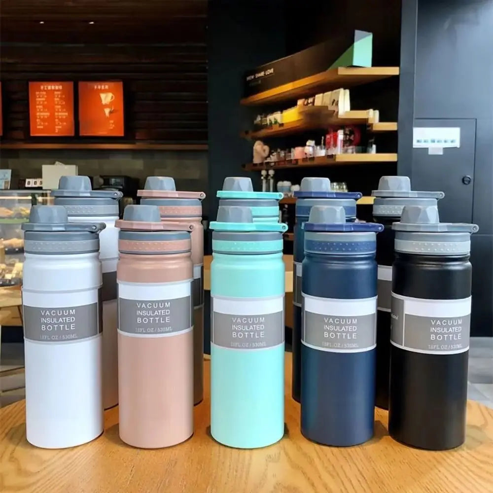Reusable 750ML Thermal Water Bottle Large Capacity Wide Mouth Sport Thermos Cup Leak Proof Handheld Vacuum Flask Household