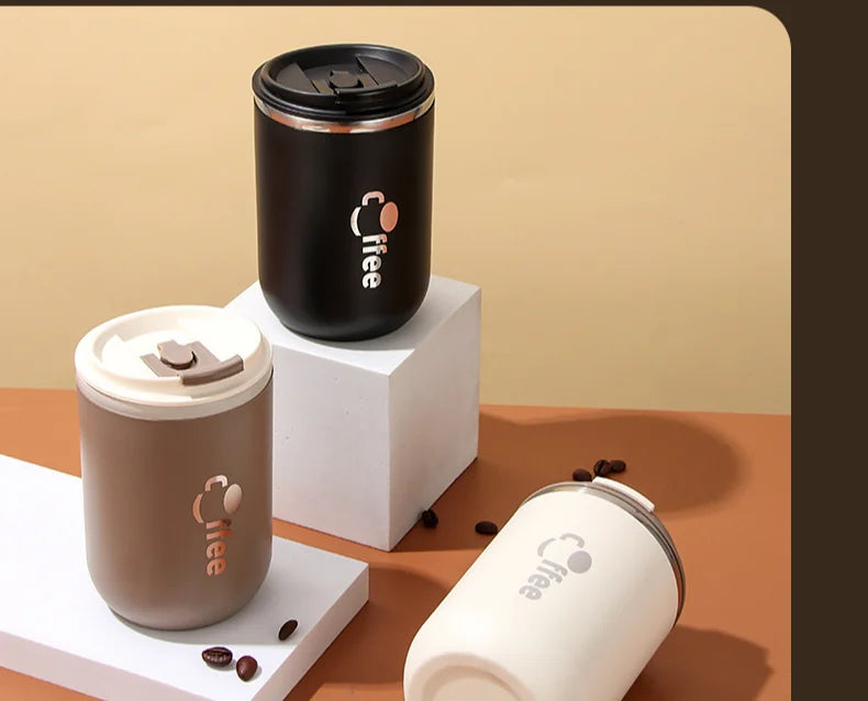 500ml Double Wall Stainless Steel Thermos Cups with Straw Insulated Thermal Mug Vacuum Flasks Coffee Travel Drinks Water Bottle