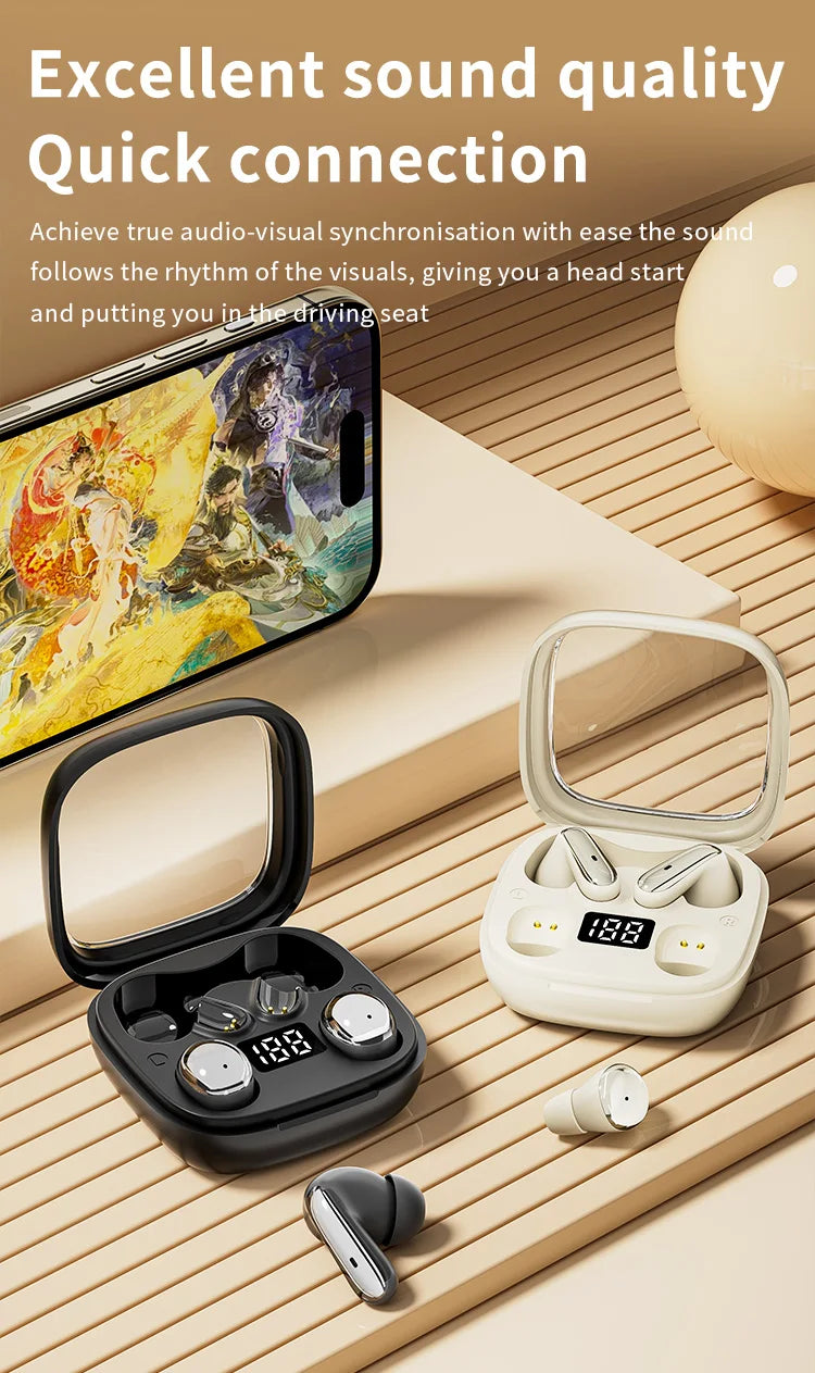 Wireless Bluetooth Earbuds Dual 2-in-1 In-ear for Sleep Running Sports Long Battery Life Couple Set