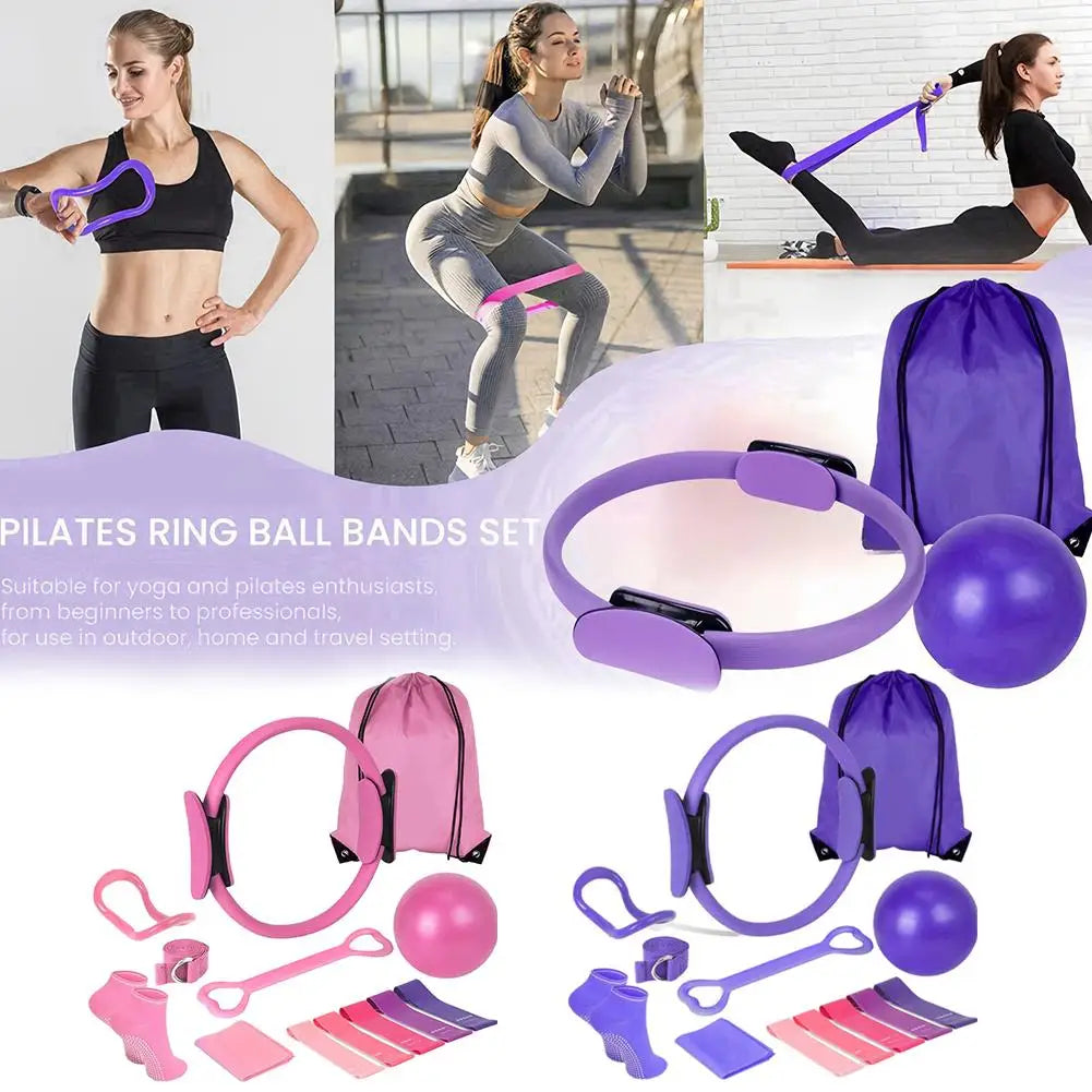 13Pcs/Set Yoga Pilates Fitness Kit Portable Professional Training Equipment Weight Loss Body Shaping Home Fitness Tools