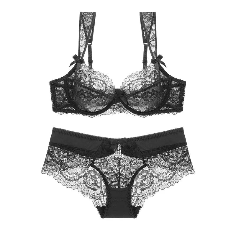 Bra Set Girls Women Bralette Sexy Underwear Brassiere French Lace Thong Backless Bras Temptation Lingerie Panties Sets