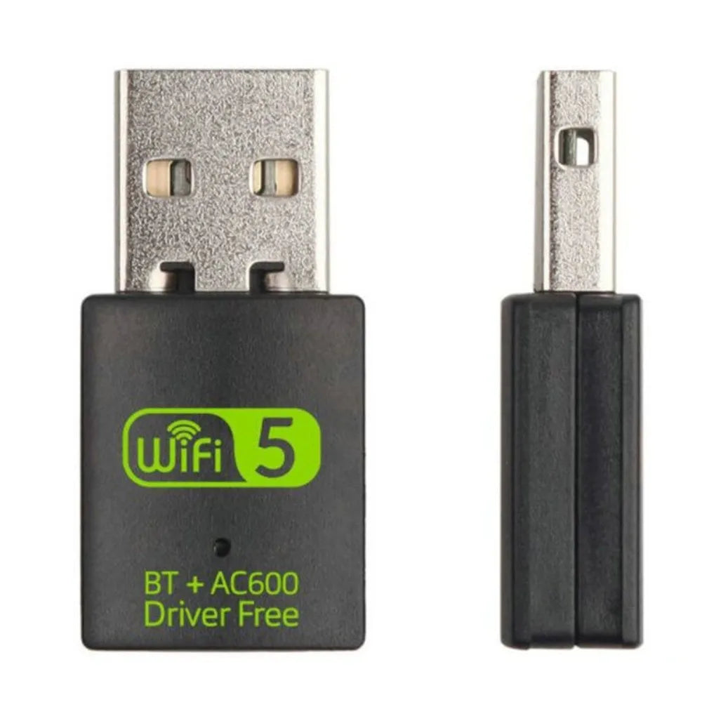600Mbps Bluetooth 5.0 2 in1 Dongle Bluetooth USB2.0 Wifi Network Adapter Dual Band Free Driver Wireless Network Card Home Office