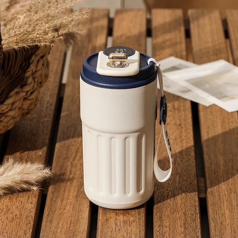450ml Smart Thermos Bottle  Digital LED Display Temperature Coffee Cup Stainless Steel Vacuum Cup Business Portable Thermal Mug