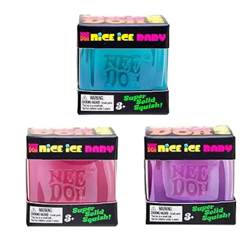 NeeDoh Nice Ice Baby Cooling Squeeze Cube, Super Stress Relief Fidget Toy, Sensory Toy for Kids & Adults, Anxiety Relief Gift